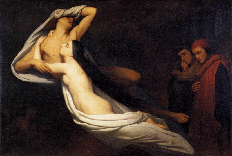 Ary Scheffer Shades of Francesca de Rimini and Paolo in the Underworld France oil painting art